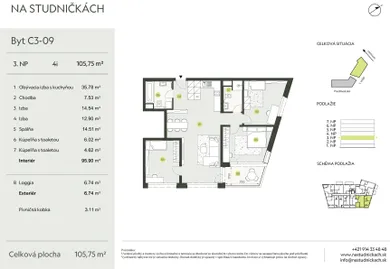 Na predaj 4-izbový byt, 106 m², Žilina, Sad na studničkách