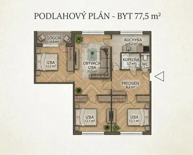 Na predaj 4-izbový byt, 78 m², Košice-Dargovských hrdinov, Kpt. Jaroša