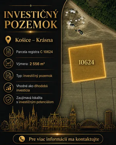 Na predaj pozemok, Košice-Krásna