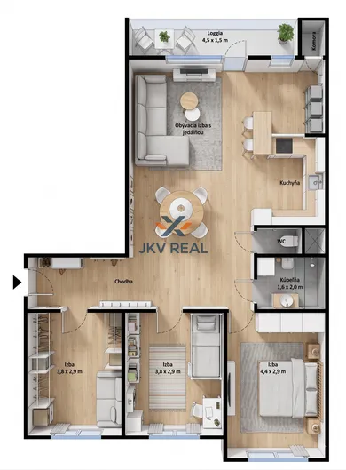 Mieszkania na sprzedaż, 4-pokojowe, Trnava · €269 000