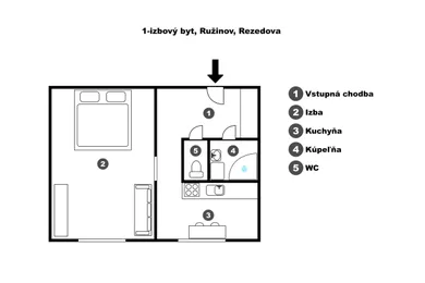 Na predaj 1-izbový byt, 38 m², Bratislava-Ružinov, Rezedová