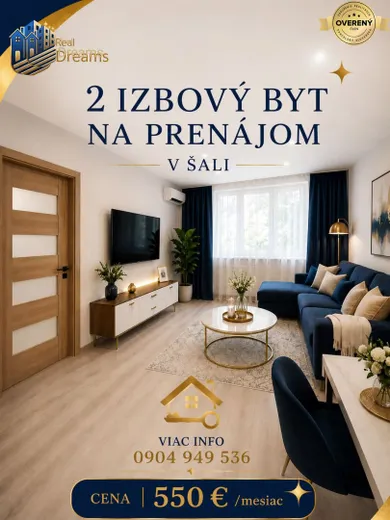 Mieszkania na wynajem, 2-pokojowe, Šaľa · €550