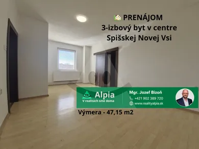 Mieszkania na wynajem, 3-pokojowe, Spišská Nová Ves · €360