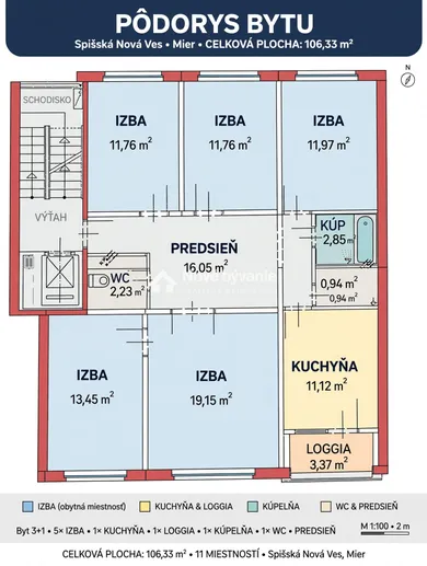 Na predaj 5-izbový byt, 106 m², Spišská Nová Ves