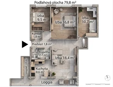 Na prenájom 4-izbový byt, 80 m², Bratislava-Karlova Ves, Líščie údolie