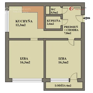 Na predaj 2-izbový byt, 58 m², Košice-Dargovských hrdinov