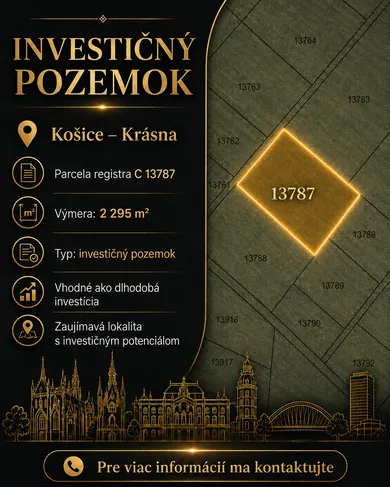 Na predaj pozemok, Košice-Krásna