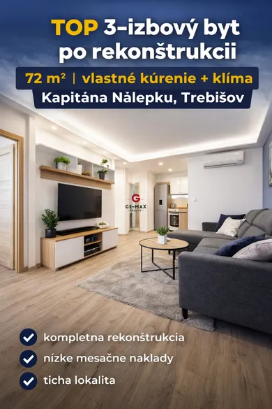 Mieszkania na sprzedaż, 3-pokojowe, Trebišov · €122 900