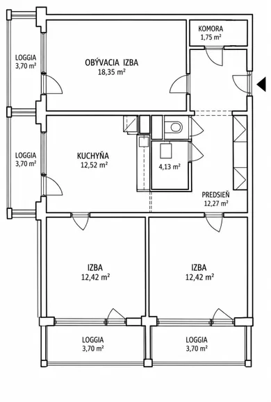 Na predaj 3-izbový byt, 74 m², Bratislava-Lamač, Heyrovského