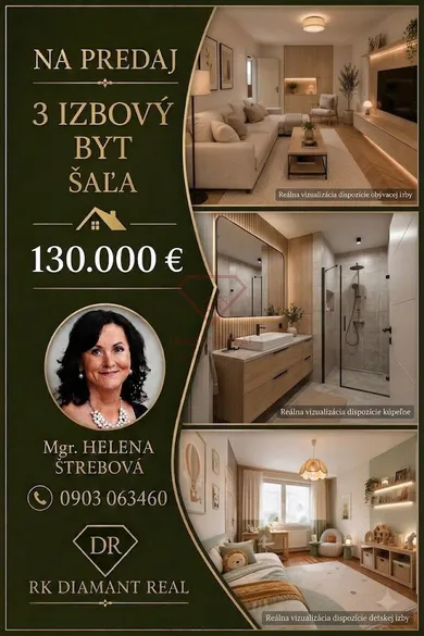 Mieszkania na sprzedaż, 3-pokojowe, Šaľa · €129 900