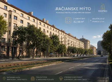Mieszkania na sprzedaż, 3-pokojowe, Bratislava-Nové Mesto · €299 000