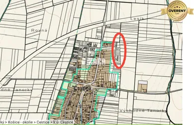 Na predaj pozemok, 440 m², Cestice