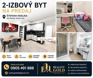 Mieszkania na sprzedaż, 3-pokojowe, Bratislava-Devínska Nová Ves · €205 000