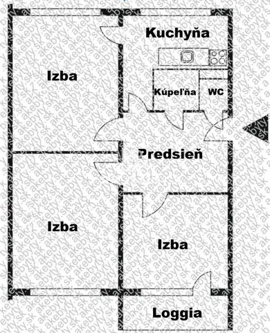 Квартири на продаж, 3-кімнатні, Košice-Západ · €199 000