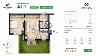 Byty na predaj 2-izbový, Dvorníky · €128 208