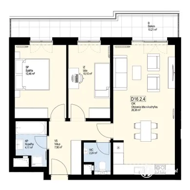 Na predaj 3-izbový byt, 75 m², Kysucké Nové Mesto, Kysucká