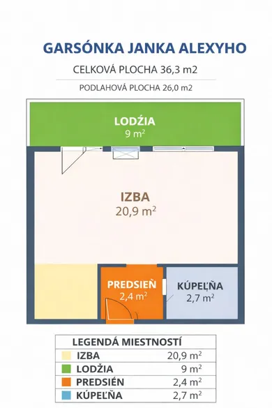 Na prenájom 1-izbový byt, 26 m², Bratislava-Dúbravka, Janka Alexyho
