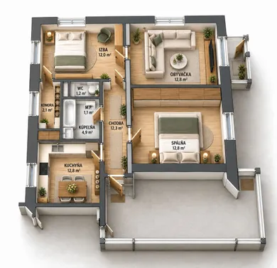 Na predaj 3-izbový byt, 84 m², Humenné, Staničná