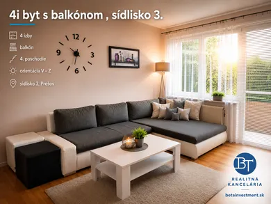 Mieszkania na sprzedaż, 4-pokojowe, Prešov · €235 000