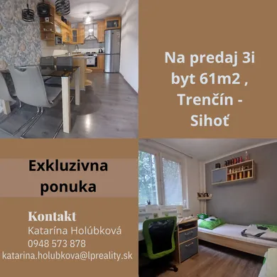 Квартиры на продажу, 3-комнатные, Trenčín · €169 900