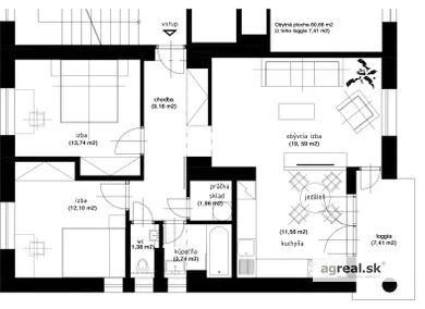 Na predaj 3-izbový byt, 81 m², Bratislava-Staré Mesto, Červeňova