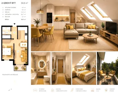Byty na predaj 2-izbový, Dvorníky · €121 000
