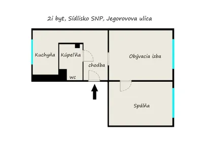 Na predaj 2-izbový byt, 59 m², Banská Bystrica, Jegorovova