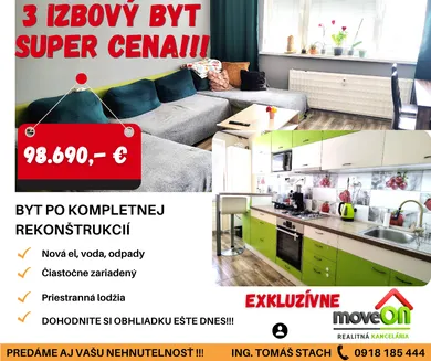 Mieszkania na sprzedaż, 3-pokojowe, Levice · €98 690