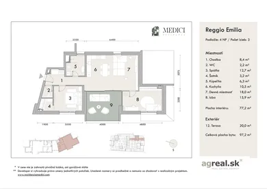 Na predaj 3-izbový byt, 77 m², Bratislava-Nové Mesto, Vlárska