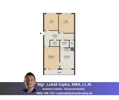 Byty na predaj 3-izbový, Košice-Juh · €235 000