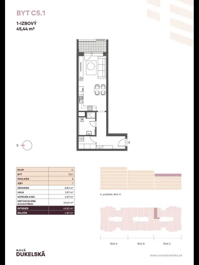 Na prenájom 1-izbový byt, 45 m², Bernolákovo, Dukelská