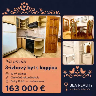 Mieszkania na sprzedaż, 3-pokojowe, Dolný Kubín · €163 000