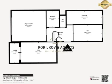 Na predaj 3-izbový byt, 62 m², Košice-Sídlisko Ťahanovce, Belehradská