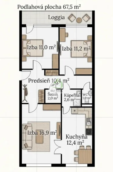 Mieszkania na sprzedaż, 3-pokojowe, Košice-Nad jazerom · €179 990