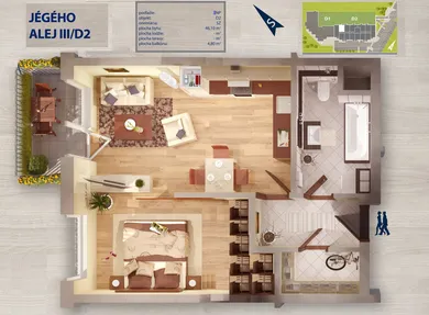 Na prenájom 2-izbový byt, 51 m², Bratislava-Ružinov, Jégého