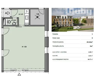 Na predaj komerčné v Martin · €107 500 · Novostavba