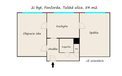 Na predaj 2-izbový byt, 54 m², Banská Bystrica, Tulská