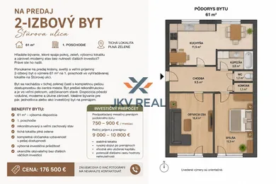 Mieszkania na sprzedaż, 2-pokojowe, Nitra · €176 500