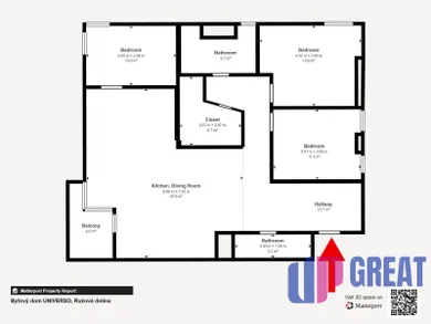 Na predaj 4-izbový byt, 101 m², Bratislava-Ružinov, Ružová dolina