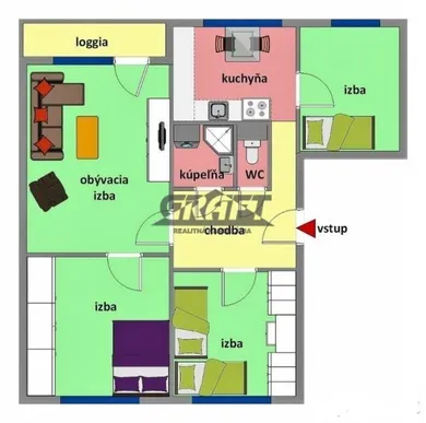 Na predaj 4-izbový byt, 75 m², Bratislava-Podunajské Biskupice