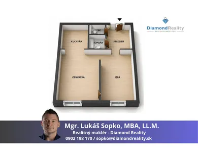 Mieszkania na sprzedaż, 2-pokojowe, Košice-Juh · €156 000