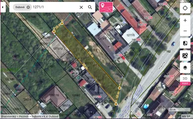 Na predaj pozemok, 869 m², Dubová, Hlavná