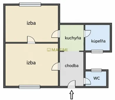 Na predaj 2-izbový byt, 68 m², Bratislava-Staré Mesto, Grösslingova
