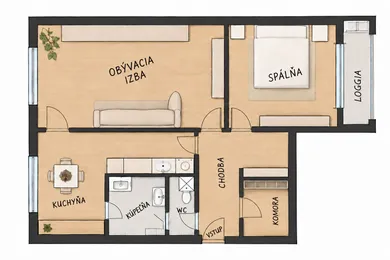 Na predaj 2-izbový byt, 64 m², Brezno, Malinovského