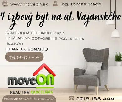 Apartments for sale, 4-room in Levice · €119,990