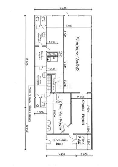 Na prenájom komerčné, 154 m², Komárno, Petőfiho ul.