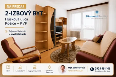 Квартири на продаж, 2-кімнатні, Košice-Sídlisko KVP · €165 000