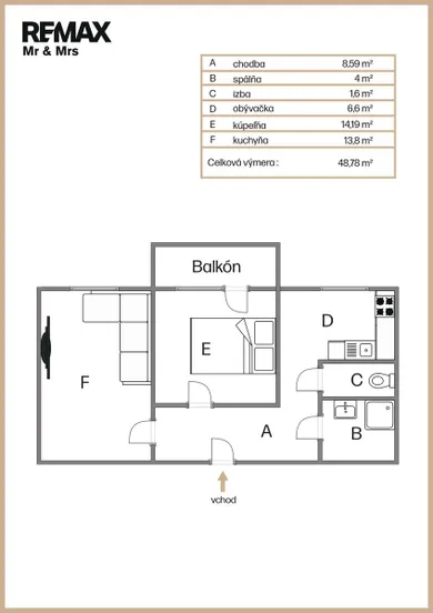 Na predaj 2-izbový byt, 47 m², Gajary, Športová