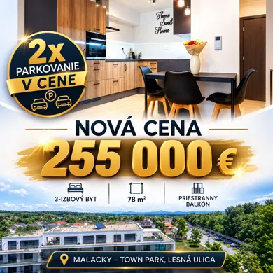 Byty na predaj 3-izbový, Malacky · €255 000