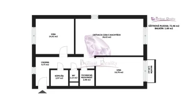 Na predaj 3-izbový byt, 72 m², Senec, Šamorínska